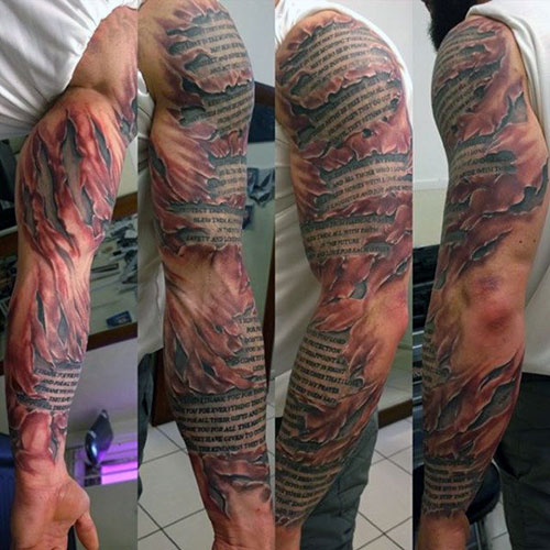 Badass Muscular 3D Arm Tattoo Ideas For Men