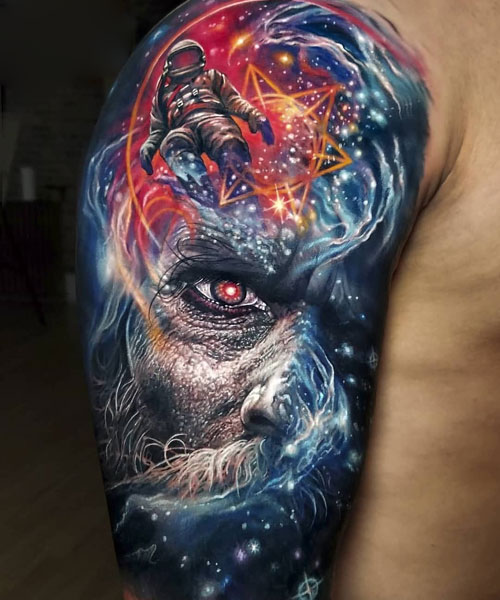Creative Colorful Arm Tattoos For Men