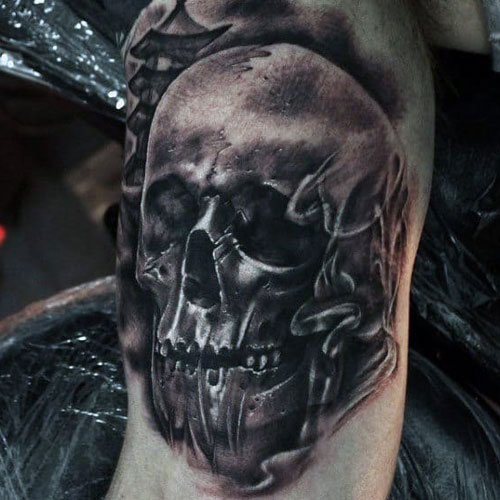 Smoke Skull Tattoo Design Ideas