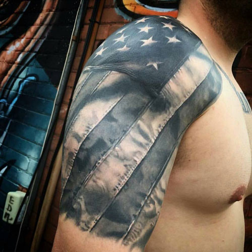 American Flag Half Sleeve Arm Tattoo Ideas