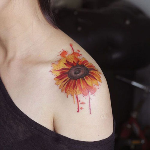 Sunflower On Shoulder