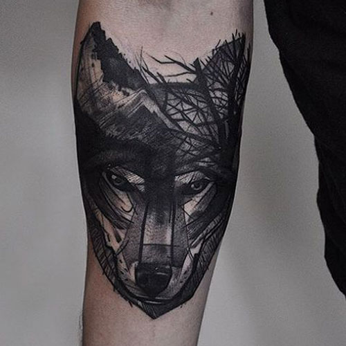 Cool Celtic Wolf Tattoo on Forearm
