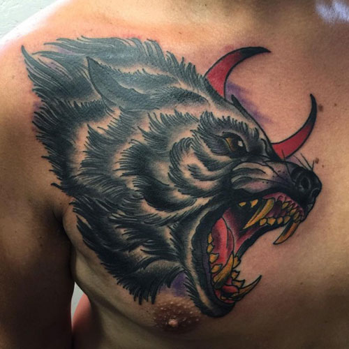 Evil Wolf Tattoos For Men