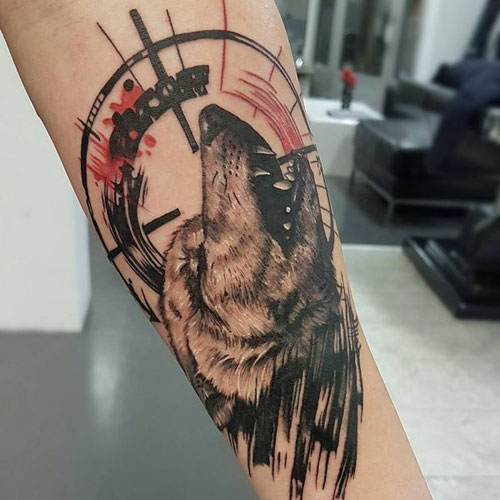 Cool Howling Wolf Tattoos For Guys