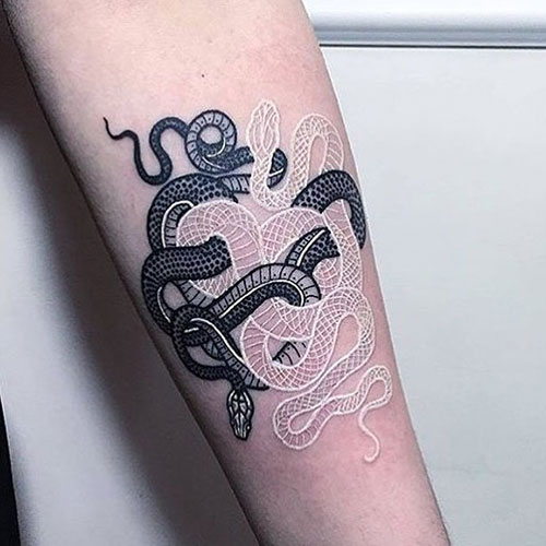 White and Black Ink Tattoo Design