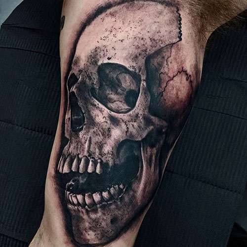 Badass Skull Bicep Tattoo Ideas