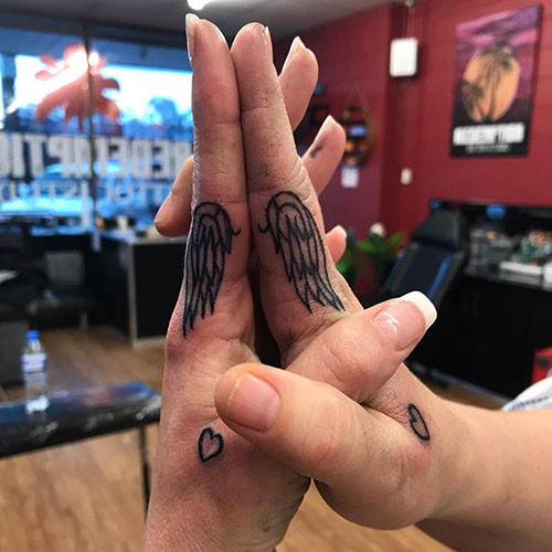 Cool Best Friend Finger Tattoos
