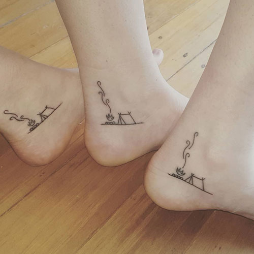 Side Of Foot Matching Tattoo