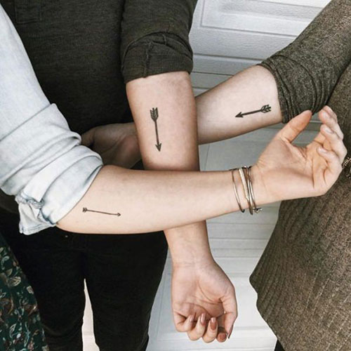 Simple Small Arrow Sister Tattoo