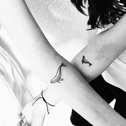 Adorable Whale Sister Tattoos