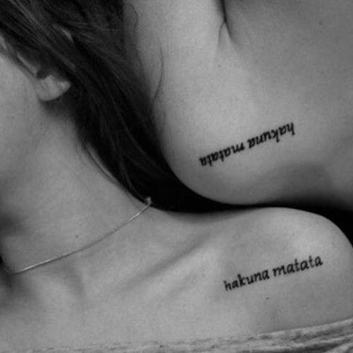 Adorable Sister Tattoo Ideas on Shoulder
