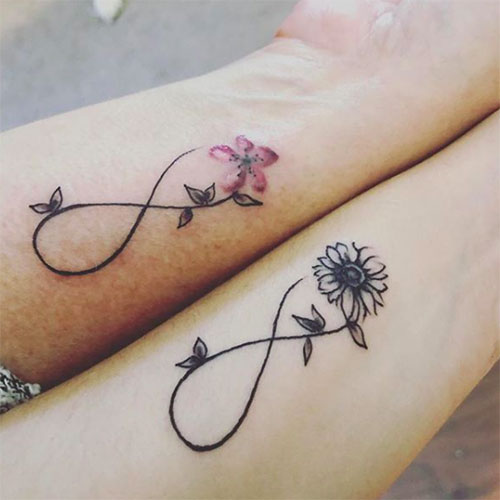 Mother and Daughter Infinity Tattoo Idea