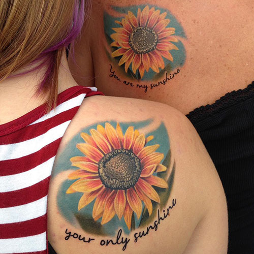 Mother Daughter Sunflower Tattoo