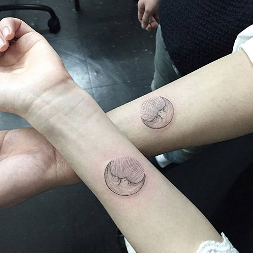 Mother Daughter Moon Tattoos
