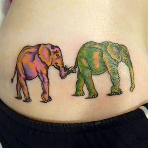 Mother Daughter Elephant Tattoos