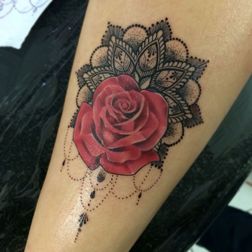 Rose and Lotus Flower Tattoo