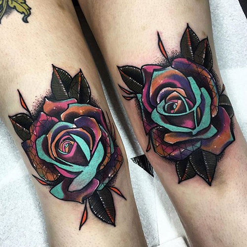 Cute Flower Leg Tattoos For Women