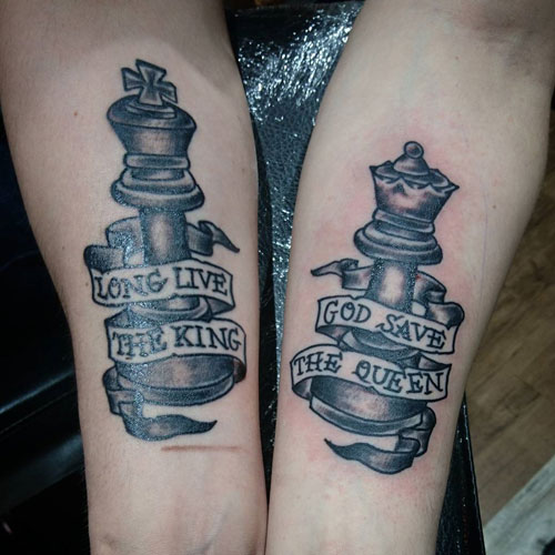 Long Live The King, God Save The Queen Chess Tattoos