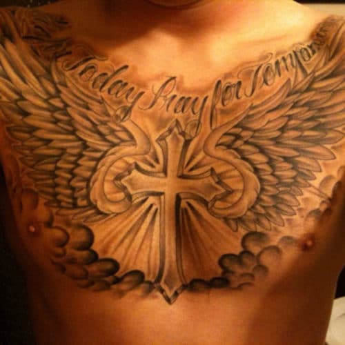 Cross Chest Tattoo