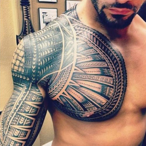 Men's Chest Armor Tattoo