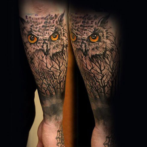 Unique Owl Arm Tattoos For Guys