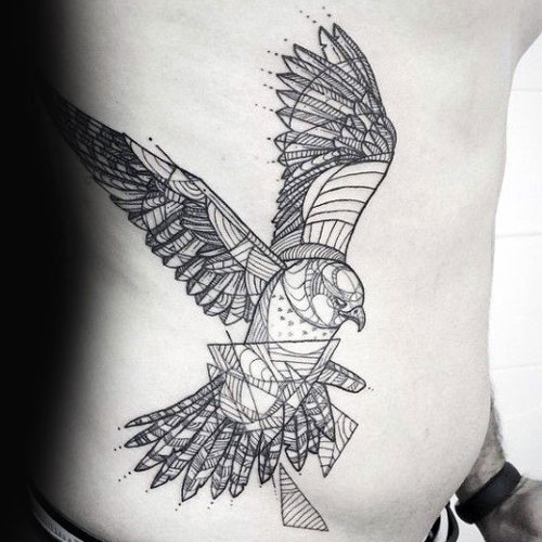 Abstract Falcon Tattoo for Men