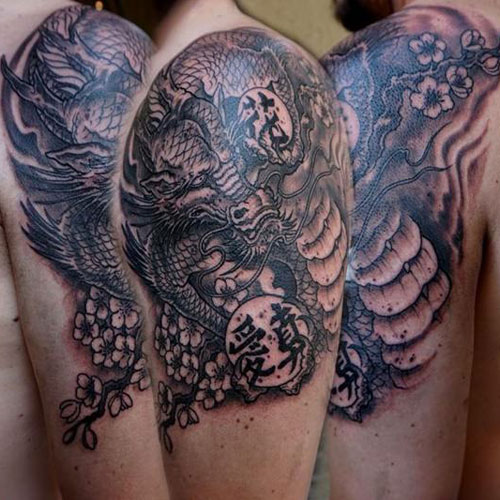Cool Dragon Shoulder Tattoo Designs