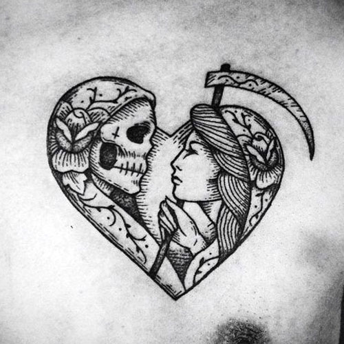 Heart Shape Tattoo For Guys