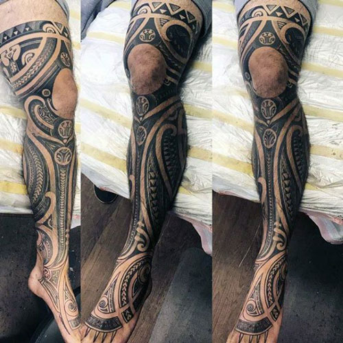 Full Leg Tribal Designs