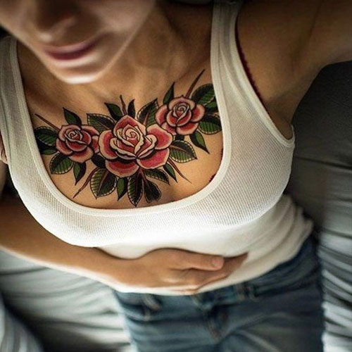 Sexy Chest Tattoo Ideas For Girls